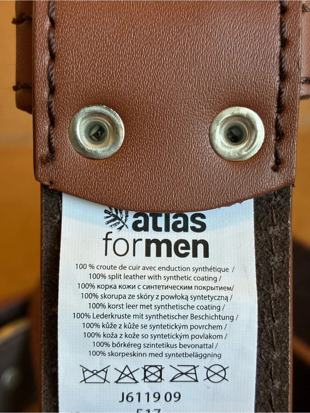 NWOT Atlas For Men Brown Western-Style Belt w/Silver-Color Metal Buckle; Size 53